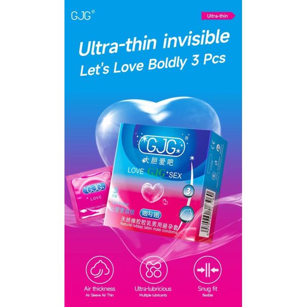Bulk Pack of 10 Pieces/Box Sensitive Skin Friendly Lubricated Condoms Fragrance Free