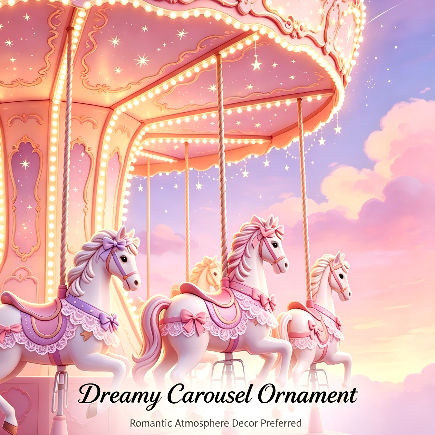 Commercial-Grade Starlight Carousel Ride with LED Light Strips and Customizable Color Schemes