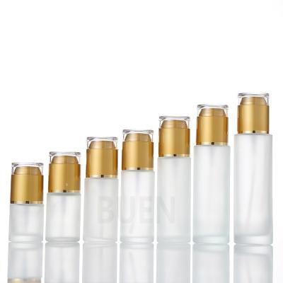 Screw Glass Frosted Glass Cosmetic Jars Cylinder Shape Glass Lotion Jars