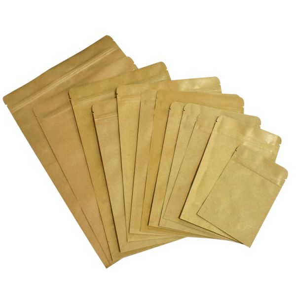 food grade kraft paper dried fruit packaging bag zipper seal bag for food packing