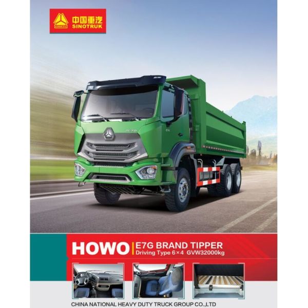 SINOTRUK HOWO E7G light-weight design 20 ton 336 hp tipper truck