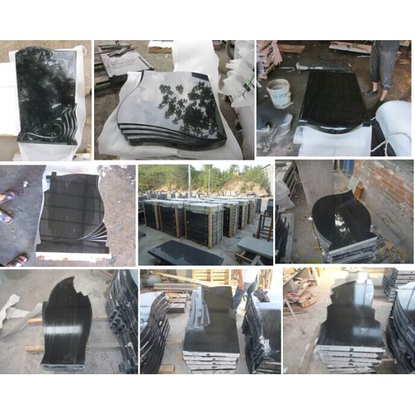 Надгробные камни Ретангулар абсолютного черного гранита мемориальные чистосердечное/другое форма