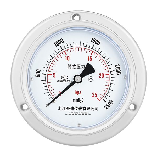 100mm Diaphragm Type 304ss Stainless Steel Back Capsule Pressure Gauge with Flange