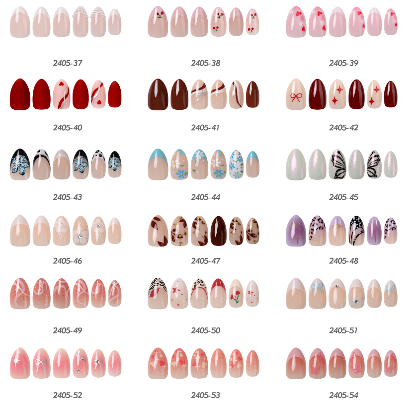 Custom Acrylic Press On Nails Medium Almond Acrylic Nails Nude Color Fingernails