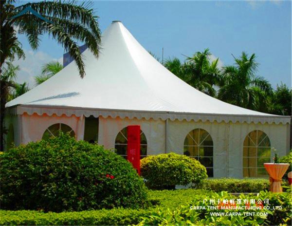 Wind - Resistant 50 Seater White Aluminum Pagoda Tent / Gazebo Event Tent