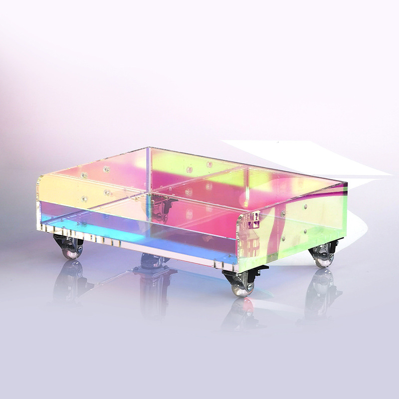 Modern Acrylic Rolling Bar Cart End Table Foldable Functional Design Home Kitchen Wardrobe Bathroom Stainless Steel-for Food Use