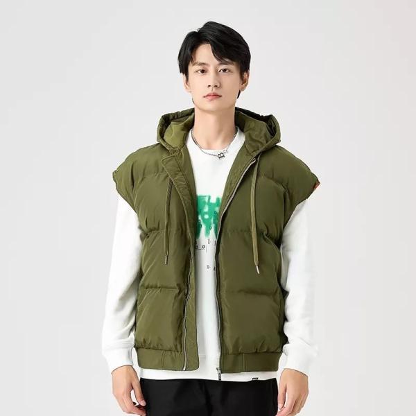                  High Quality Puffer Vest Sleeveless Plus Size Mens Vests Vest Stand Collar Thick Vest Winter Vest             