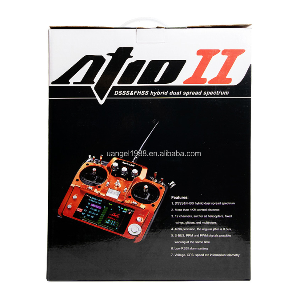 RadioLink AT10 II 2.4Ghz 12CH RC Transmitter With RDS Receiver PRM-01 Voltage Return Module Battery For Quadcopter