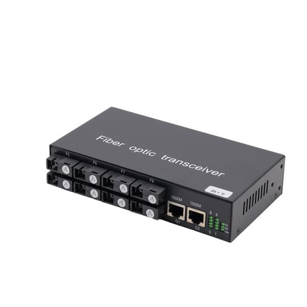 8 Port Ethernet Fiber Switch 100M SC Fiber Switch 2 RJ45 Ethernet Ports