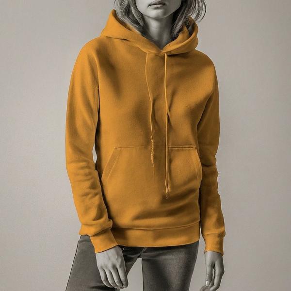 Polyester / Cotton Thick Plain Hooded Sweatshirt Anti Shrink For Women