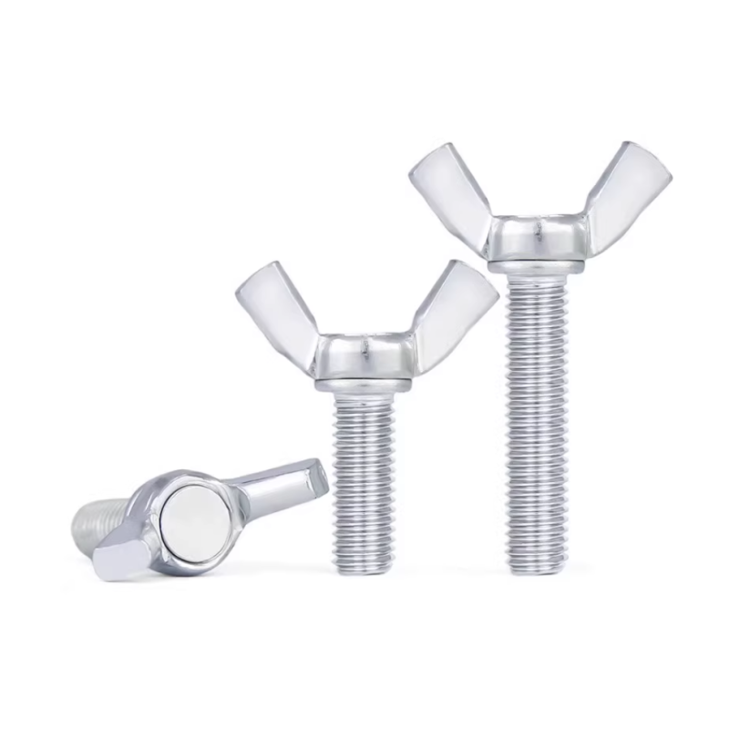 M4 M15 Metal Bolt C1008 C1038 Galvanized Carbon Steel Nickel Plating Edged Butterfly Wing Bolt DIN318