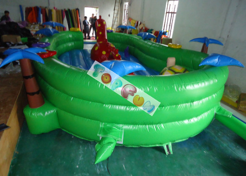 campo de jogos inflável da tartaruga do parque de diversões de encerado do PVC de 0.45mm com corrediça e túneis
