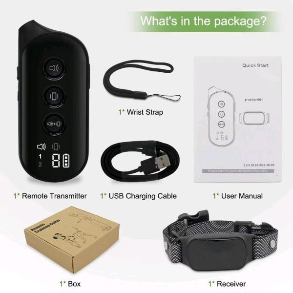 Rechargeable Eco-Friendly Nylon Dog Agility Training Collar Waterproof Walkie Talkie Remote Batteries Cute Modern Fashion Style