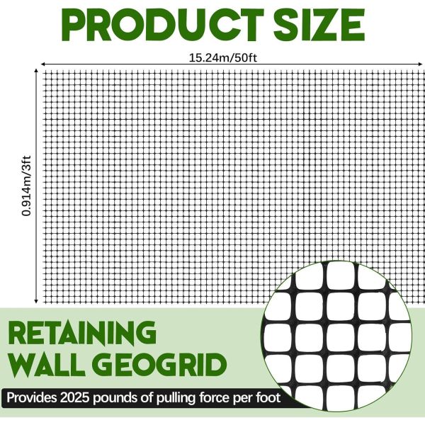 PP geogrid Polyester (PET) geogrid Fiberglass geogrid Steel Plastic Bi-Directional Universal Retaining Wall Geogrid Driveway Stabilization Grids Gravel Grid Walls Geocell Geogrid For Retaining Wall