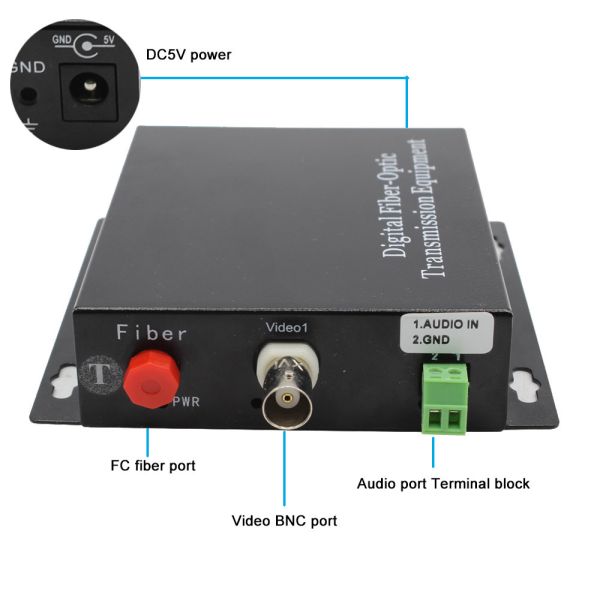 1ch 1080P BNC video,1ch Audio to Fiber FC/SC/ST 20km, HD-CVI/AHD/TVI 1080P Coaxial Video over Fiber Converter