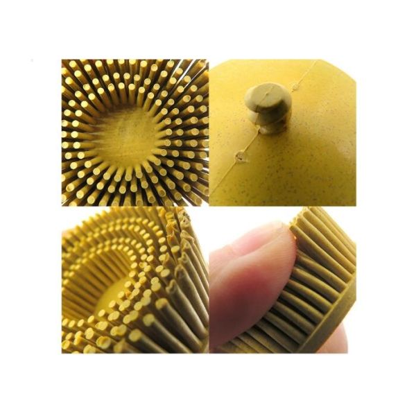 Yellow Abrasive Bristle Disc Brush Tapered 2 Inch Diameter Grade 80 Grit