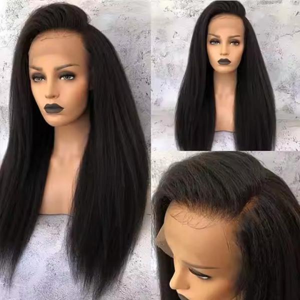 Yaki or  Kinky Straight Hd Swiss Lace Frontal Wigs Human Hair Wigs Lace Front Brazilian Full Lace Front Wigs for Black Women