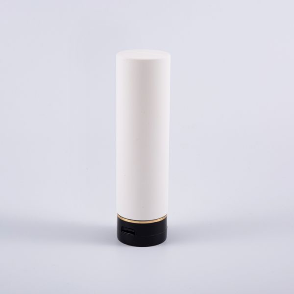 White Soft Touch Round Inverted 180ml PE Hair Conditioner Cleansing Bottle With Flip Top Cap