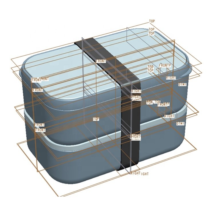 Food Container Feature Microwavable 2-Layer 1000-2000 ml Lunchbox for Adults and Kids