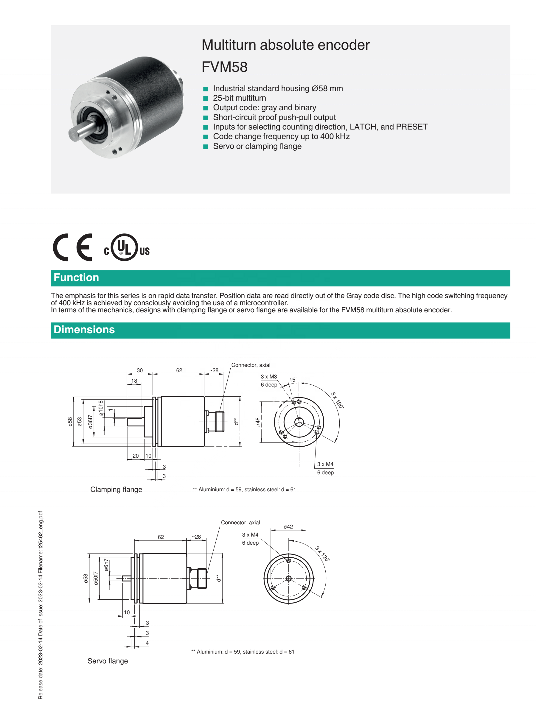 PEPPERL+FUCHS Multiturn Absolute Encoder FVM58N-011K2R3BN-1213