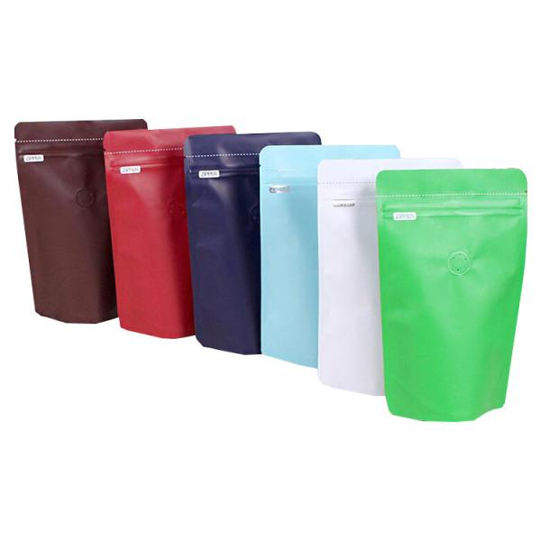 Airtight Fresh-keeping Resealable Aluminium Foil Lined Coffee Pouches with Degassing Valve