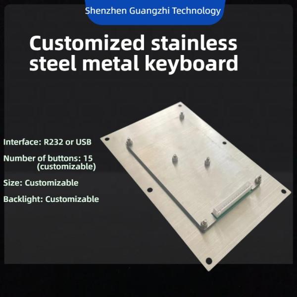 Customized stainless steel metal button metal keyboard, waterproof, dustproof, and bacteria resistant keyboard