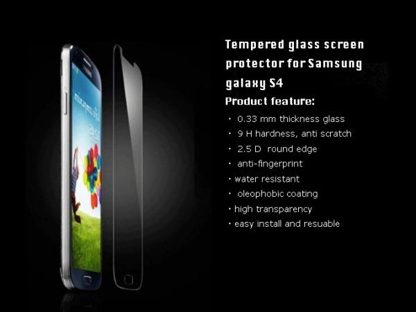 Anti-fingerprint for Guard Samsung galaxy S4 Clear Full Size Tempered Glass