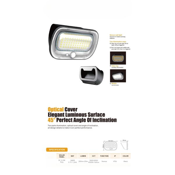 Outdoor Waterproof Motion Sensor Solar Garden Lights 3000k