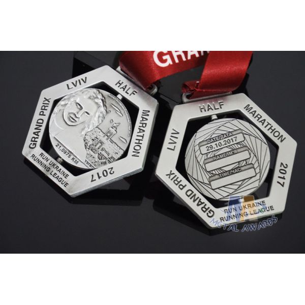 Spinning Sports Running Award Medallions , 5k 10k Marathon Custom Race Medals