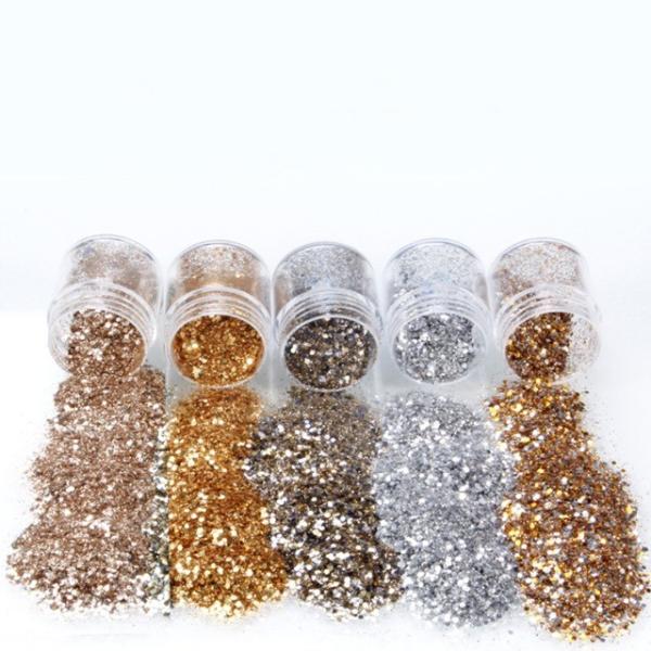 Mixes Popular Fashional Shining Romantic Color Compact Glitter Eye Shadow/Compact Powder for Excellent Nail Art Effect