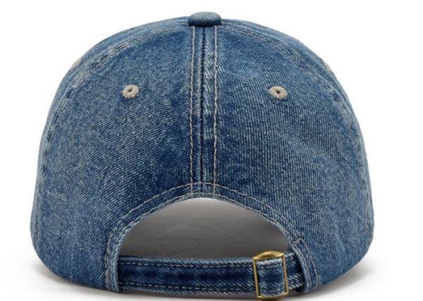 Black Soft Denim Baseball Cap 3D Embroidery Logo Not Faded Not Deformation