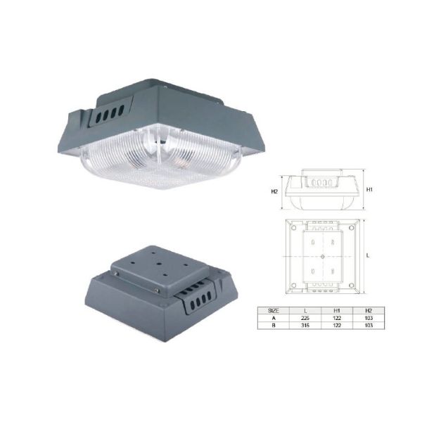 Waterproof IP65 Square Retrofit 60W Led Canopy light for gas station , workshop