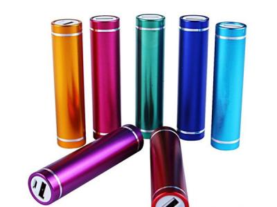 2600mAh Aluminum Lipstick Power Bank Cylinder Portable Charger 18650 Battery