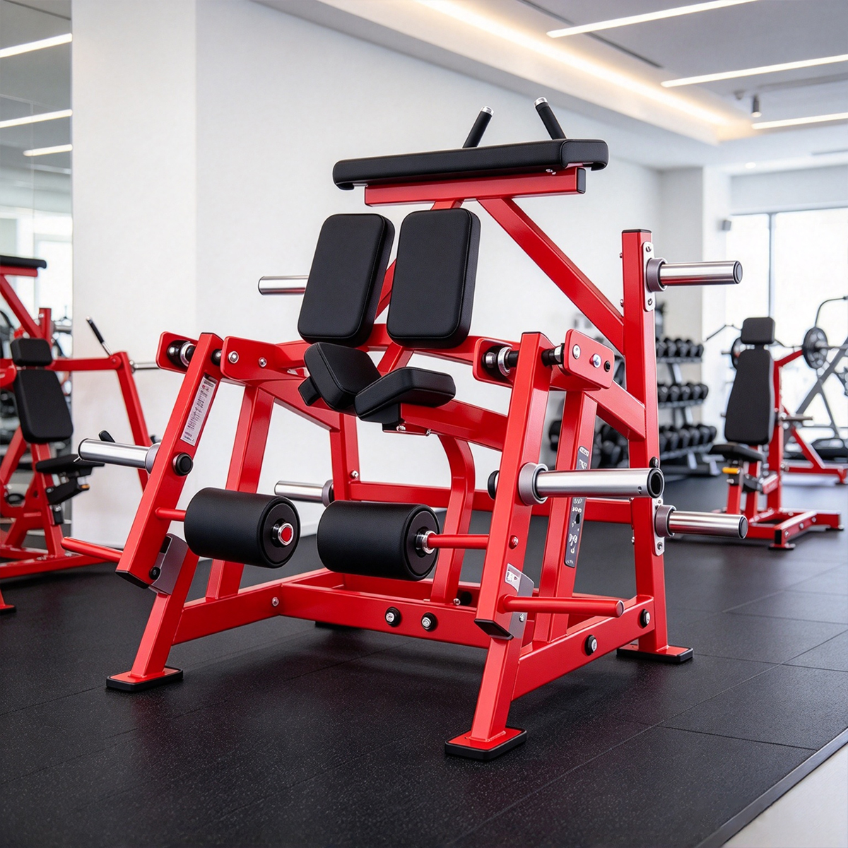 Commercial Plate Loaded Steel Lateral Kneeling Leg Curl Machine Hamstring Training for Gym Workouts
