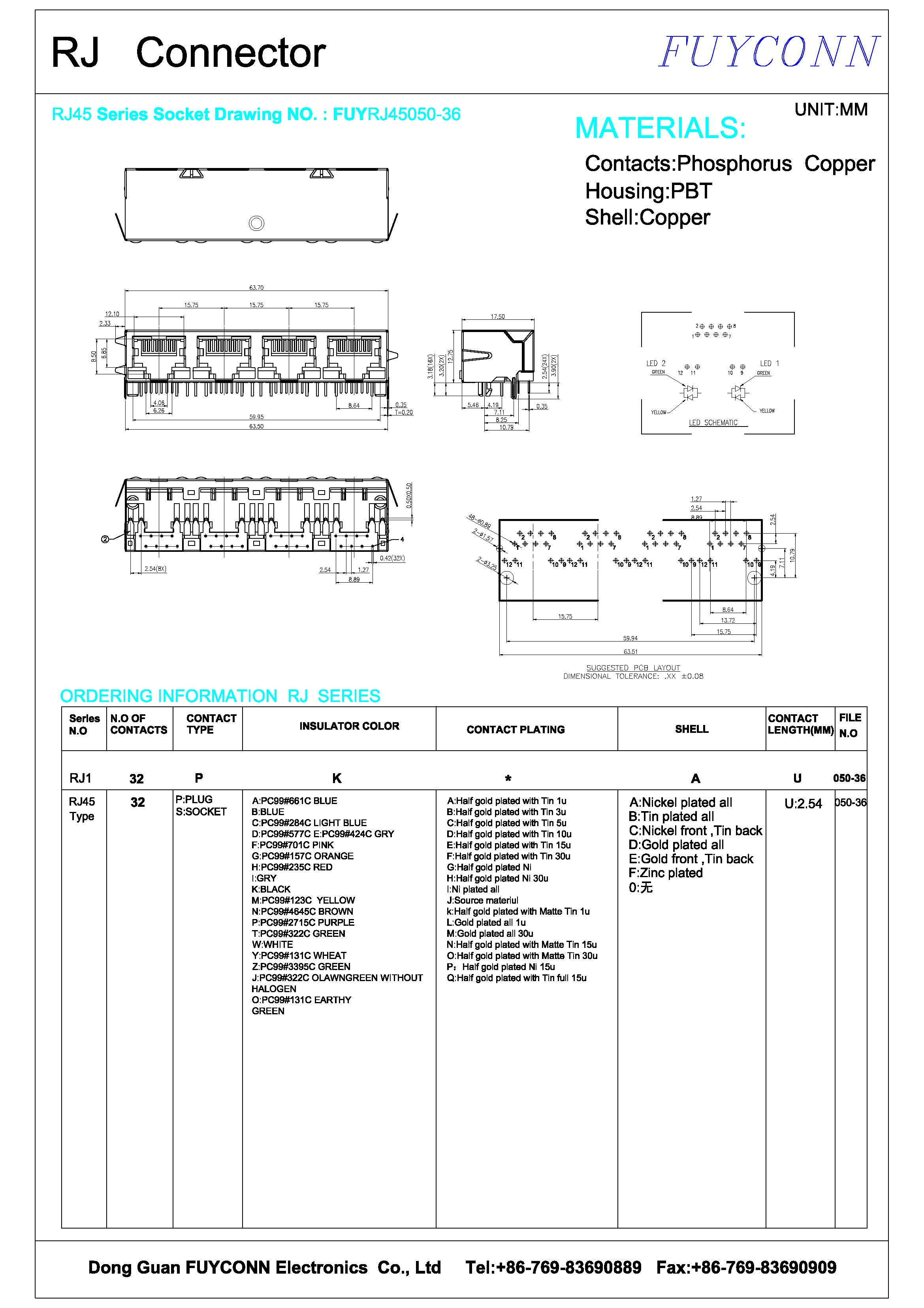 Женский прямоугольный соединитель RJ45 Джек, соединитель слоя RJ45 PCB двойной модульный