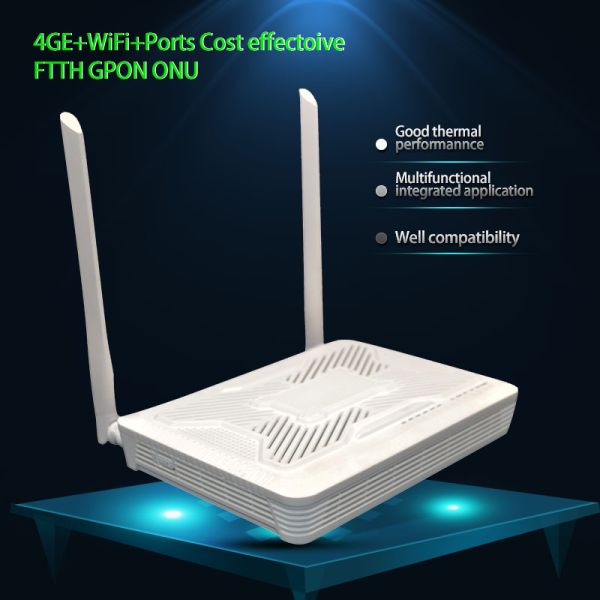 4 Ports Gigabit EPON ONU 1 Power Switch ZTE Chipset Compatible For Huawei