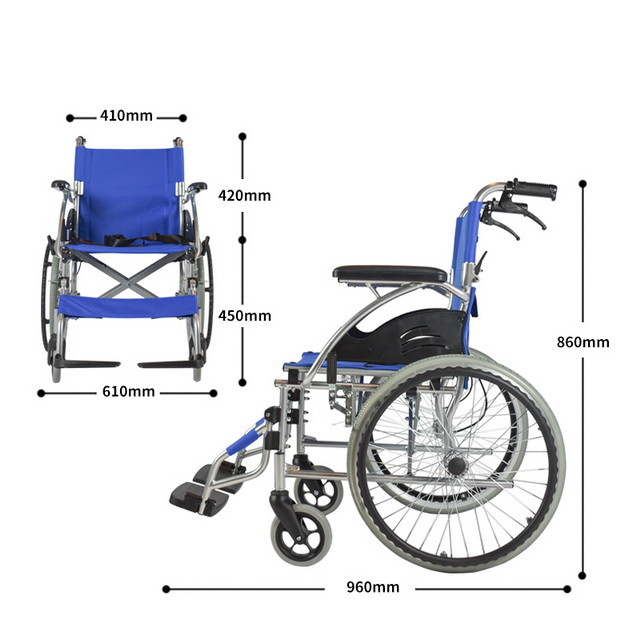 сопровождающая облегченная ручная кресло-коляска со складным Backrest
