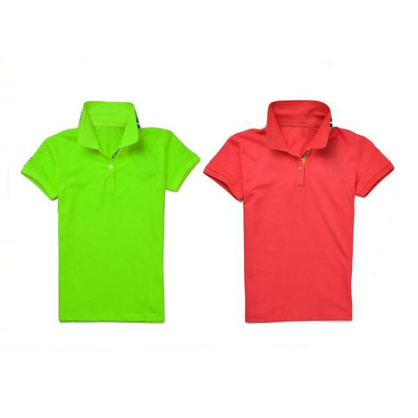 Short Sleeve Cotton Polo Shirts , Corporate Polo Shirt Design Double Layer Collar