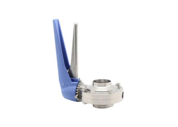 TP316L 1.5'' X 0.065'' Sanitary Stainless Steel Butterfly Valves Tri Clamp With Pull Handle