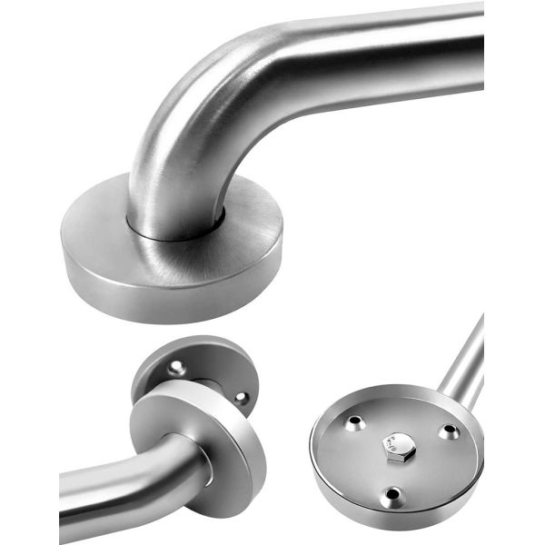 Wall Mounted Angled Shower Grab Bar With Mirror Polishing Stainless Steel 304 Material