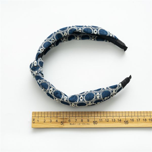 GLH028 Hollowed-out denim knotted headband wide pressed hair women's hemmed headband hair accessories wholesale