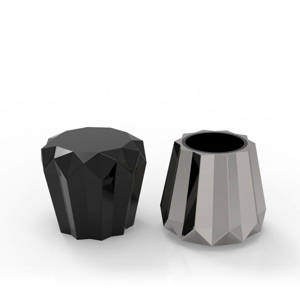 Irregular Custom Cylinder Shaped Perfume Bottle Cover Zamak Alloy Material