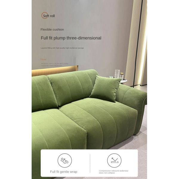 Multifunctional Folding Sofa Bed Dark Green Velvet Fabric Adjustable Extendable Sectional Corner Electric Villa Rectangle