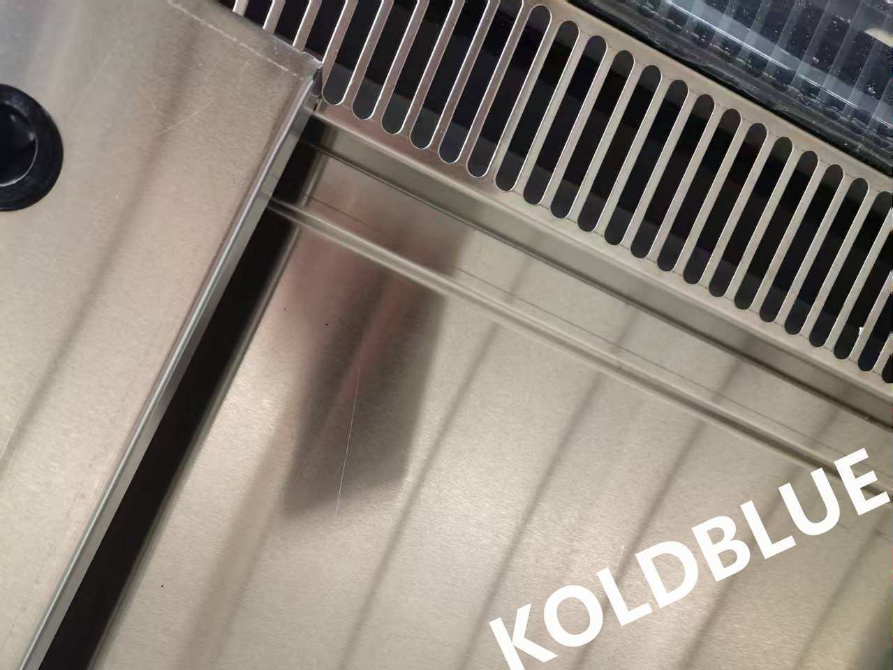 2000MM Supermarket Deli Display Counter with Stainless Interior & Dual Inner Shelves