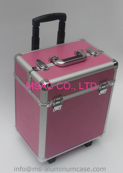Large Storage Space Aluminium Beauty Case On Wheels 440 X 280 X 345 Mm