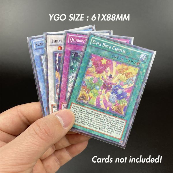 66mmx98mm Transparent Holographic Card Sleeves , Waterproof Card Holder Protector