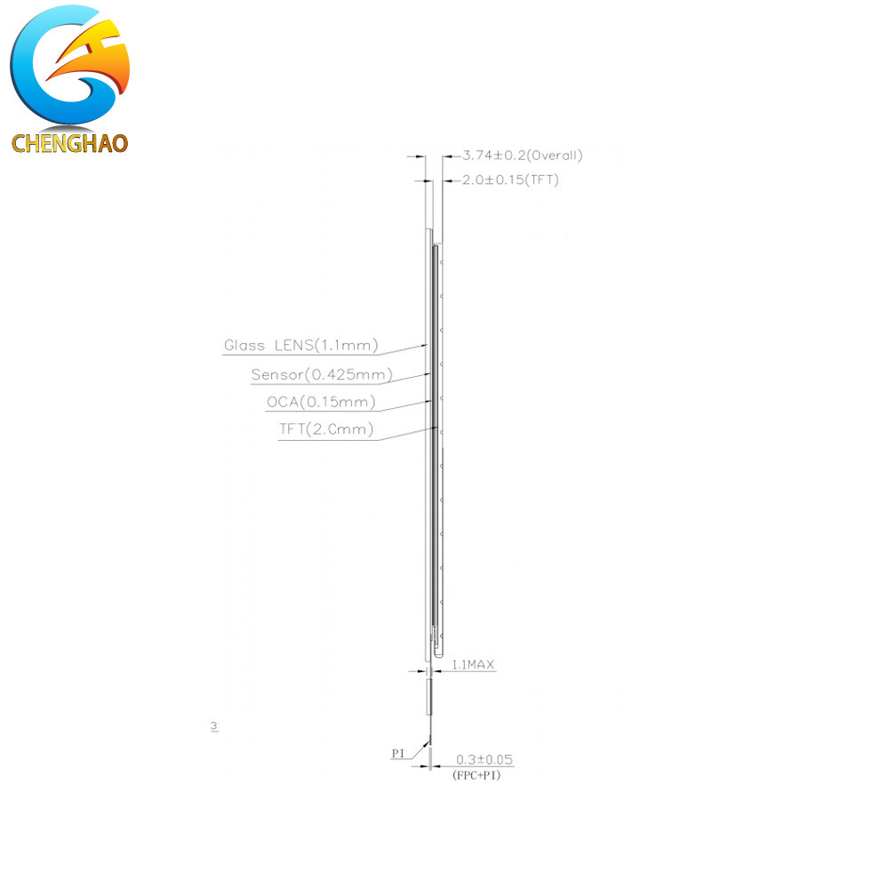 4 майна MIPI DSI экрана касания 480*800 дюйма TFT LCD емкостных 25pin 2