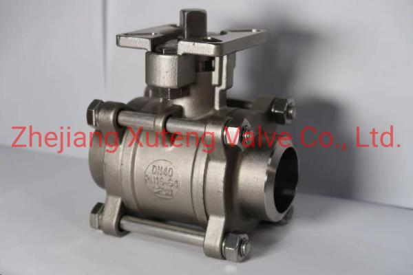 US Three Piece Butt Welded Ball Valve with High Mounting Pad and Relief Function