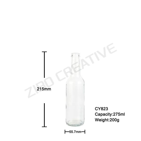 Crown Top RTD Bulk Glass Soda Bottles 200g 275ml Flint CY-823