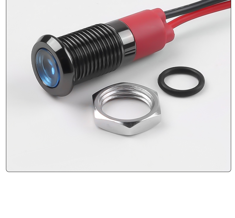 Oxidized 8mm Black Metal LED Indicator Lights IP65 Rated Multi-Color Versatile Durable Compatible with 3V-24V-110V-220V
